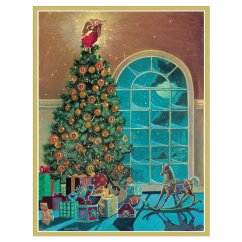 Christmas card Christmas tree with angel 12 x 15 cm