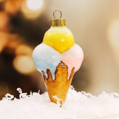 Collectible glass tree ornament Ice cream Trio mon mio