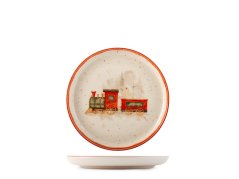 Stoneware Christmas dining set for 6 persons Christmas train 18 pcs