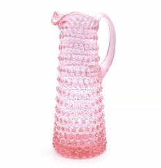 Ručně foukaný skleněný džbán Růžový 1,2 litry