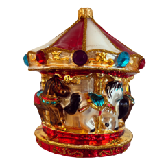 Collectable glass ornament for tree Carousel