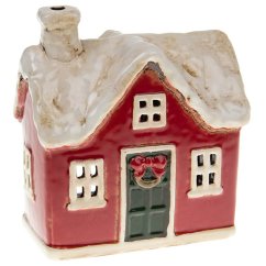 Ceramic candle holder Christmas House 12 cm