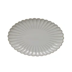 Porcelain oval serving plate Chrysanthemum beige 30 cm