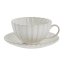 Porcelánový šálek a podšálek Chryzantéma béžový 400 ml