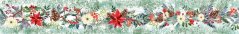 Wide Christmas fabric ribbon poinsettia 6,3 cm x 15 metres