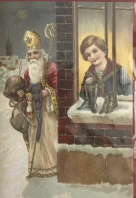 Christmas Postcard St. Nicholas is coming