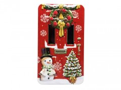 Tin box Christmas door red
