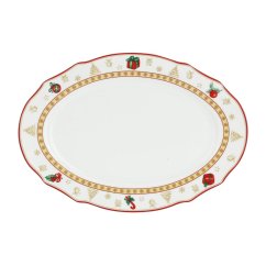 Porcelain oval serving plate Christmas decorations 32 cm