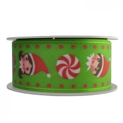 Christmas fabric ribbon Elf 3,8 cm x 15 meters