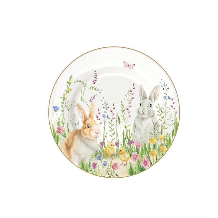Porcelánová sada 2 ks talířů Velikonoční zajíčky