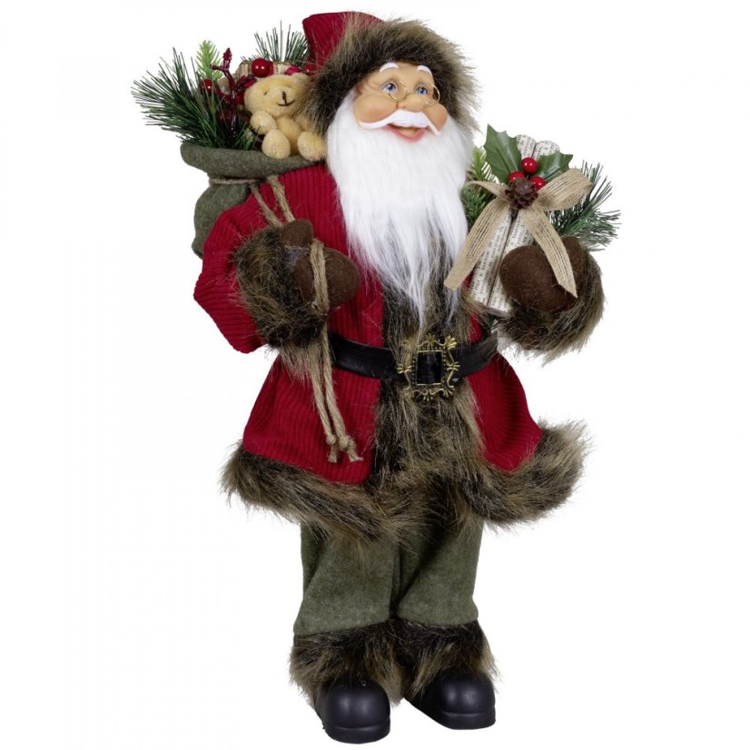 Vianočná dekorácia Santa s darčekmi 45 cm