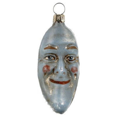 Zberateľská sklenená ozdoba na stromček Silver crescent - vintage