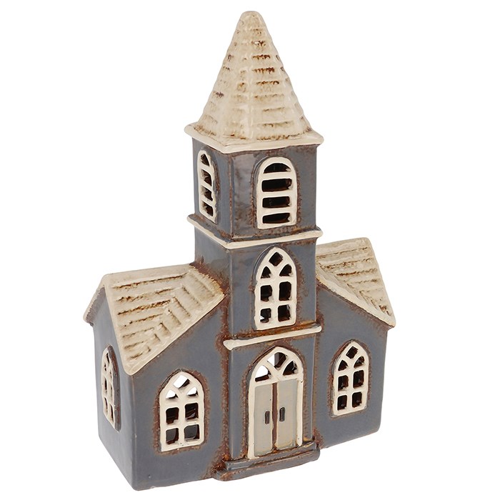 Keramický svietnik Dom - kostol 26 cm