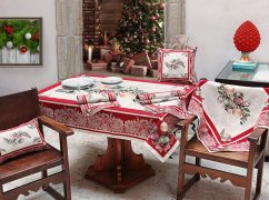 Tapestry Christmas pillowcase with Christmas decorations red 45x45 cm