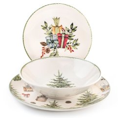 Kameninová vánoční jídelní sada pro 6 osob Veselé vánoce 18 ks