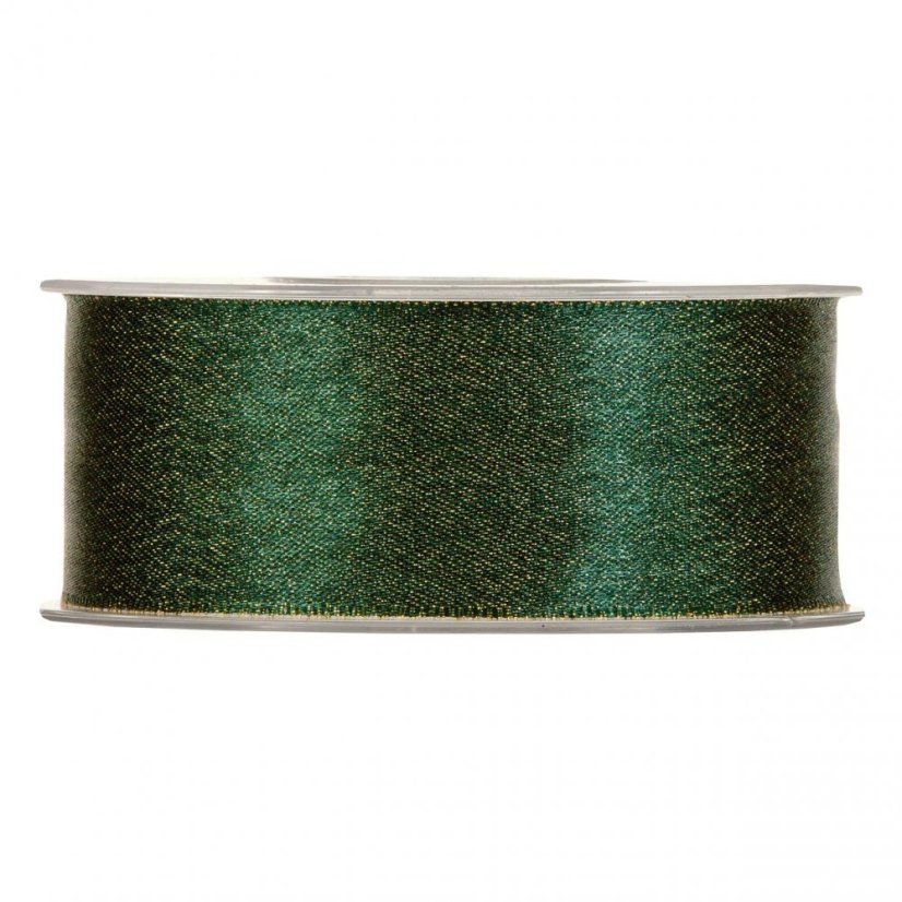 Christmas fabric ribbon Glitter satin green 4 cm x 25 metres