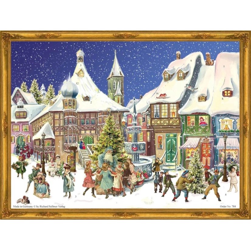 Obrázkový adventní kalendář Na náměstí 26,5 x 35,5 cm