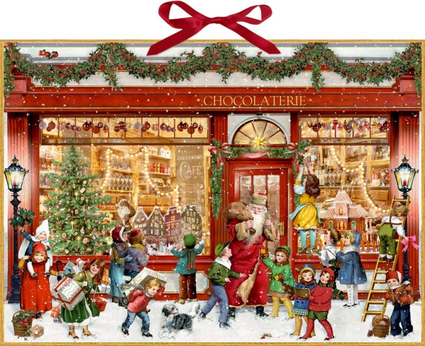 Nástěnný adventní kalendář Chocolaterie 52x38 cm