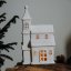 Keramický svícen Domek - Kostel bílý matný 25 cm