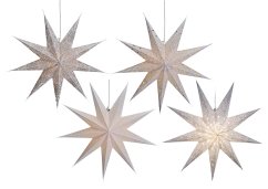 White poinsettia 9-point decoration 60 cm