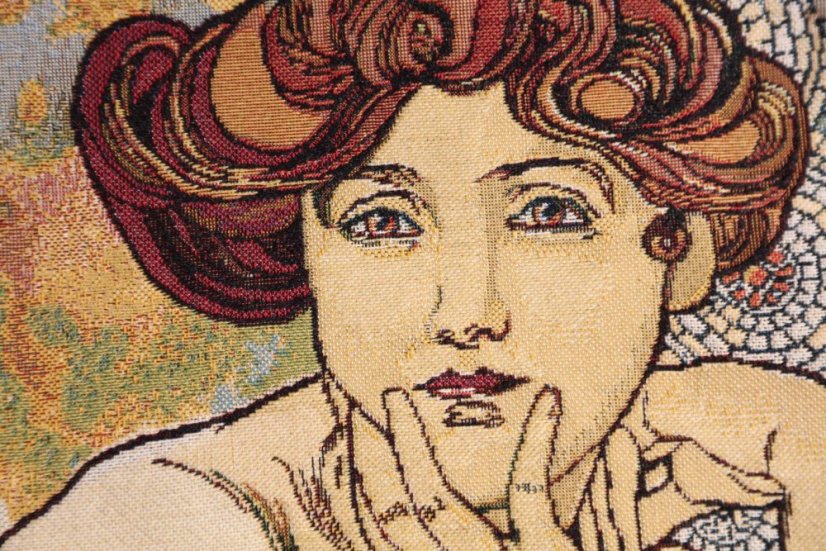 Tapestry pillowcase Topaz, Alfons Mucha 45x45 cm
