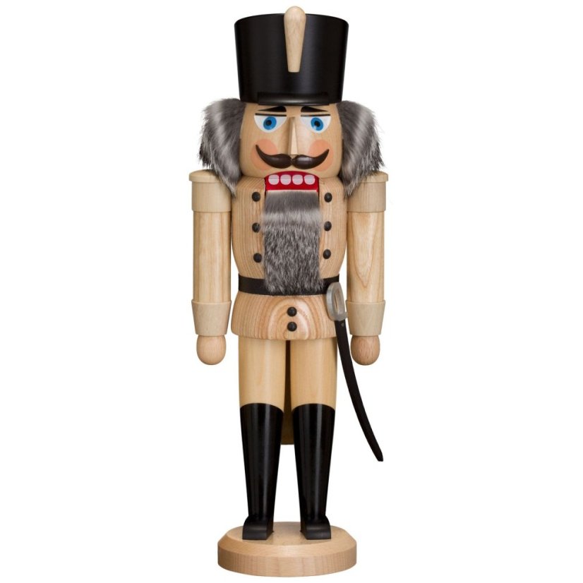 Sběratelská dřevěná figurka Louskáček Husar přírodní 37 cm