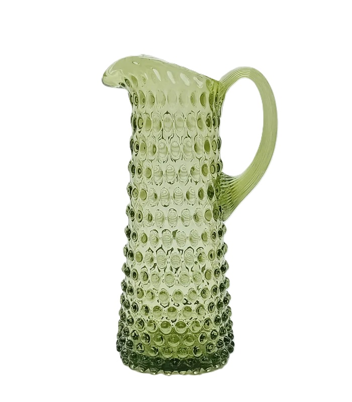 Mundgeblasener Glaskrug Waldgrün 1,2 Liter