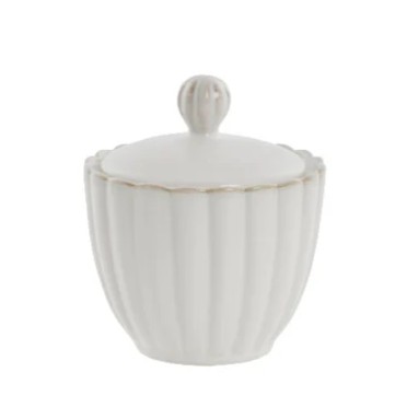 Porcelánová cukornička Chryzantéma béžová