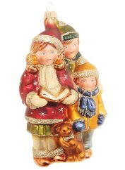 Zberateľská sklenená ozdoba na stromček Deti trick-or-treaters
