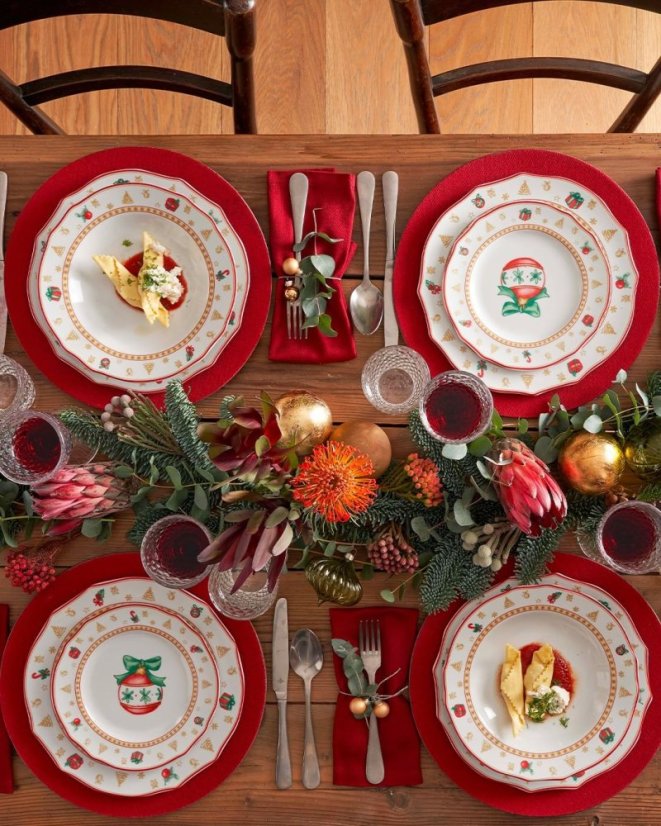 Porcelain oval serving plate Christmas decorations 32 cm