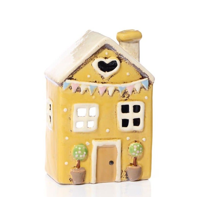 Ceramic candle holder Summer house 15 cm