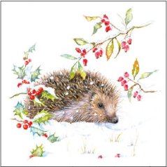 Weihnachtspapierservietten Igel im Schnee 20 Stück