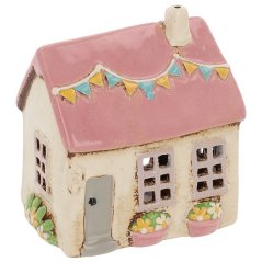 Ceramic candle holder House 14 cm