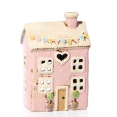 Świecznik ceramiczny Letni domek 18 cm