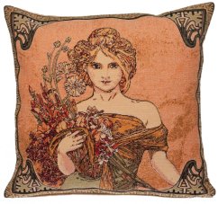 Gobelínový povlak na polštář Jaro, Alfons Mucha 45x45 cm