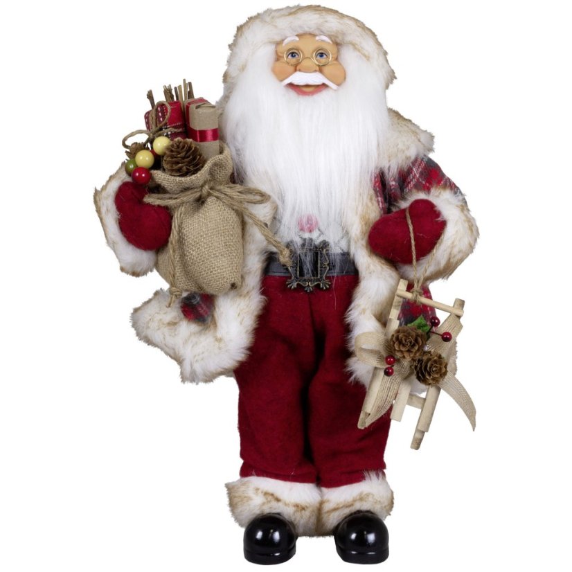 Vánoční dekorace Santa - červená kostka 45 cm