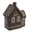 Ceramic candle holder House - Gingerbread house brown glossy 15 cm