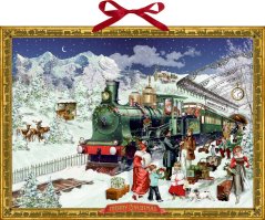 Wand-Adventskalender Eisenbahn 52x38 cm