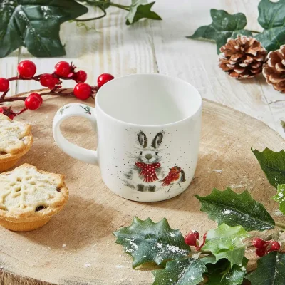 Porcelánový hrnček Králik a robin 310 ml