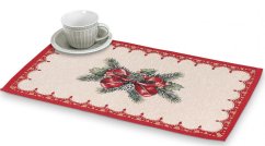 Tapestry Christmas placemat with Christmas ribbon motif 32x50 cm