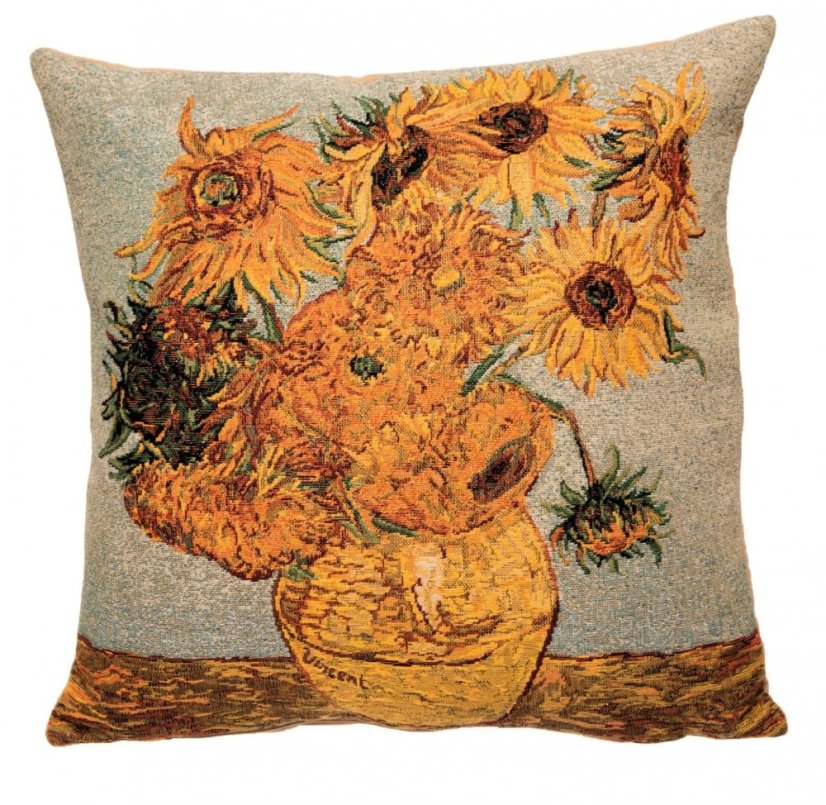 Gobelínový povlak na polštář Slunečnice, Vincent van Gogh 45x45 cm