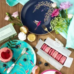 Sada porcelánových talířů s 22karátovým zlatem Ptáci 4 ks