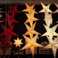 Silver Christmas Star Lighted Decoration 7-point 60 cm