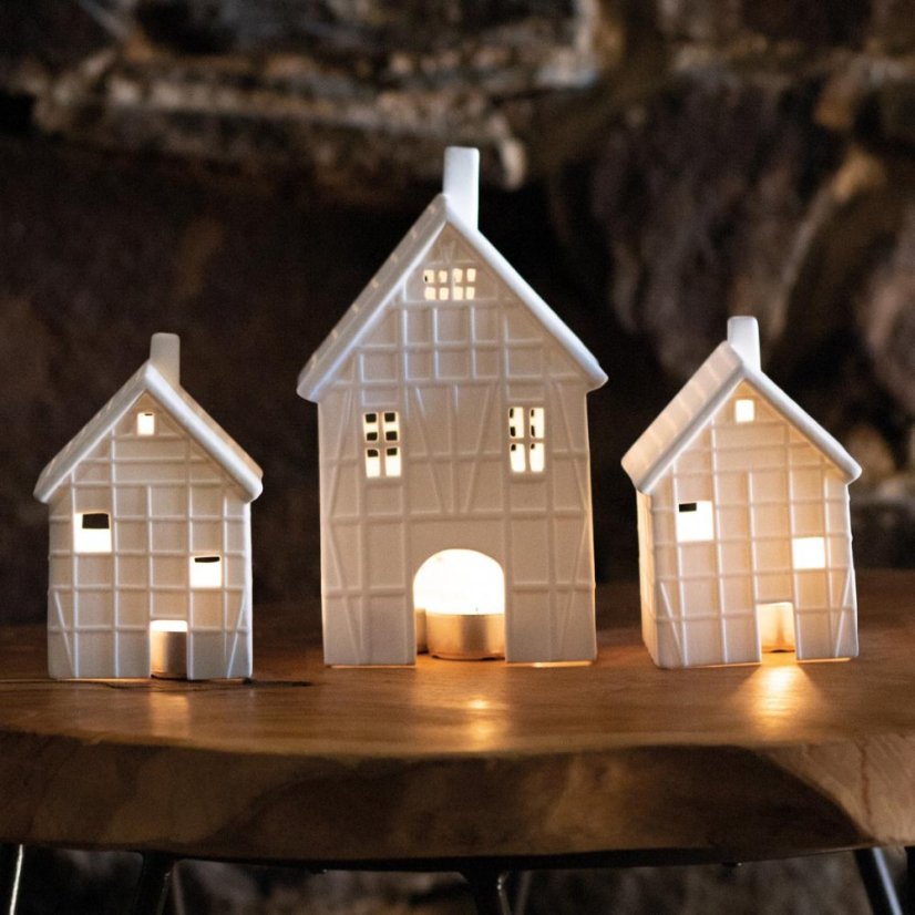 Porcelánový svícen Domek 12 cm