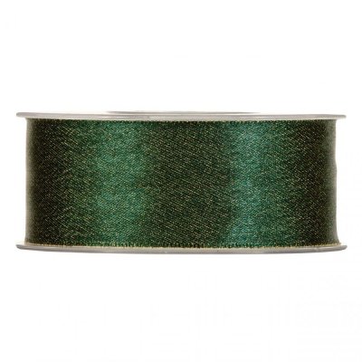 Christmas fabric ribbon Glitter satin green 4 cm x 25 metres