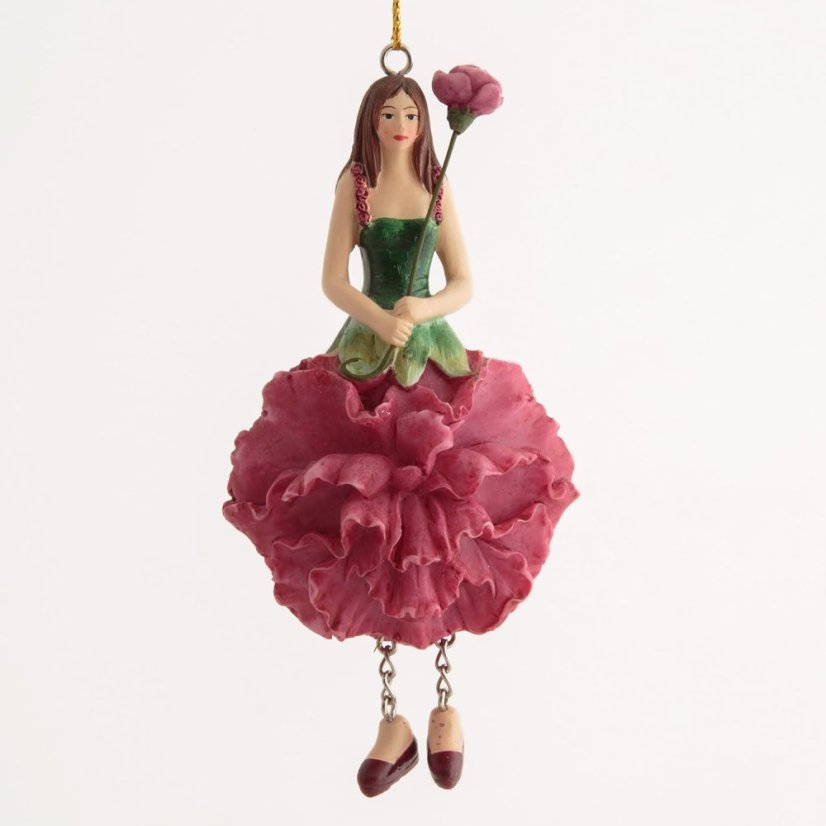 Dekoracyjna wisząca figurka Dziewczynka kwiat Goździk