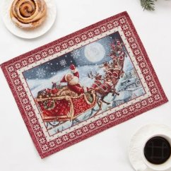 Vánoční prostírání s motivem Santa na saních 35x45 cm