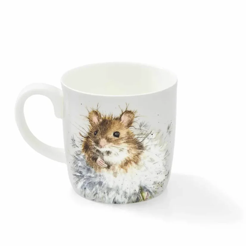 Large porcelain mug Mouse on dandelion 400 ml