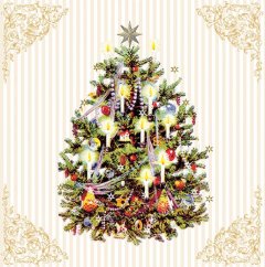 Vianočné papierové obrúsky Vintage tree 20 ks