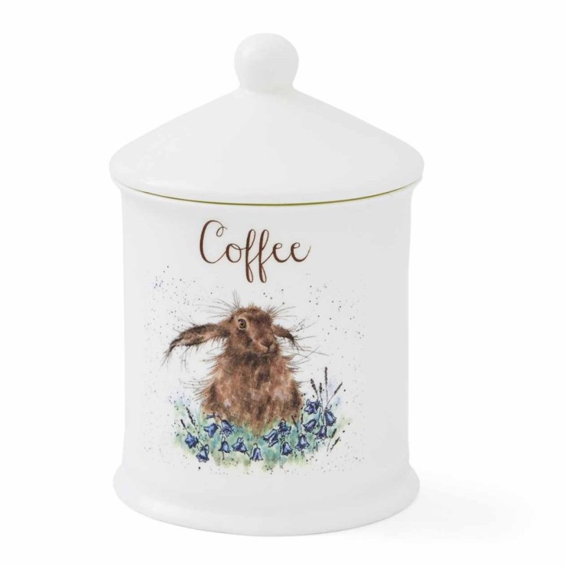 Porcelánová dóza na kávu Zajíc v modrých květech